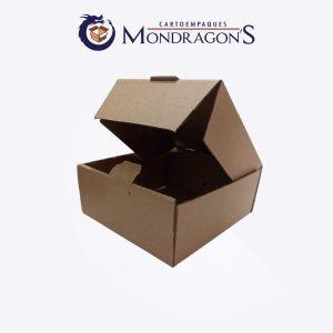 Caja kraft para alitas 14x14x6cm | Paquete de 50 piezas