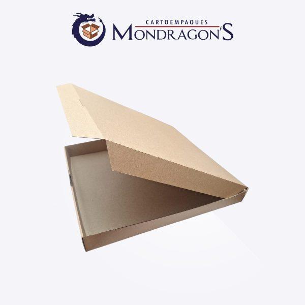 Caja café 44x44x4 cm para pizza | Paquete de 50 piezas