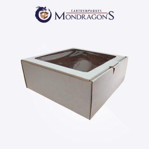 Caja blanca tipo GiftBox 25x25x10 cm (ventana) | Paquete de 50 piezas