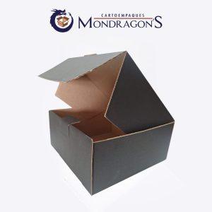Caja negra tipo GiftBox 20x20x9 cm | Paquete de 50 piezas