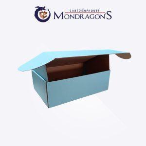 Caja azul tipo Mailbox chica 30x20x10 cm | Paquete de 50 piezas
