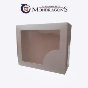 Caja blanca para galleta #1 15x12.5x6cm (con ventana) | Paquete de 50 piezas